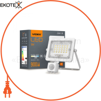 LED прожектор VIDEX F2e 10W 900Lm 5000K 220V с датчиком движения и освещенности
