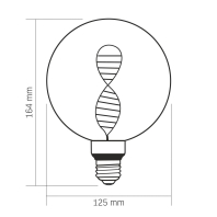 LED лампа VIDEX Filament VL-DNA-G125-C 3.5W E27 1800K, Videx, 27608