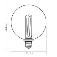 LED лампа VIDEX Filament VL-DI-G125FC1979S 4W E27 1800K Smoke, Videx, 27612