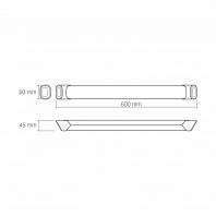 LED світильник лінійний VIDEX 36W 0.6М 5000K 220V чорний, Videx, 27636