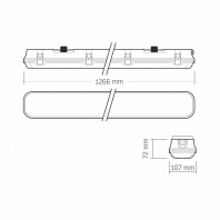 LED світильник IP65 лінійний під лампу 2хТ8 VIDEX 1,2М 220V, Videx, 27666