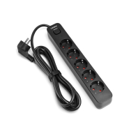 Сетевой удлинитель VIDEX ONCORD з/з 5п 3м 3x1.5мм с кнопкой Black