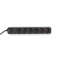 Мережевий подовжувач VIDEX ONCORD з/з 6п 3м (3x1.5мм) з кнопкою Black, Videx, 27692