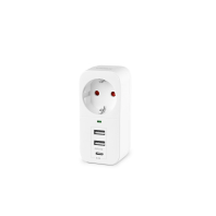 Мережевий адаптер VIDEX ONCORD з/з 1п 2.4A 2USB+USB-C White