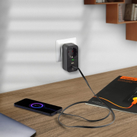 Мережевий адаптер VIDEX ONCORD з/з 1п 2.4A 2USB+USB-C Black, Videx, 27698