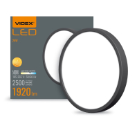 LED Світильник круглий накладний VIDEX 24W 5000K Black, Videx, 27800