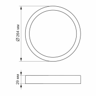 LED Світильник круглий накладний VIDEX 24W 5000K Black, Videx, 27800