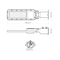 LED ліхтар вуличний VIDEX IP65 SLE17 50W 5500Lm 5000K 220V, Videx, 27956