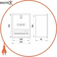 Enext s0100068 корпус e.mbox.stand.w.f1.12.z.e металлический, под 1-ф. электронный счетчик, 12 мод., встраиваемый, с замком