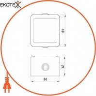 Вимикач одноклавішний e.dew.1111.gr для зовнішнього монтажу, IP 44., Enext, p044002