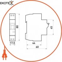 Enext i0170002 модульный автоматический выключатель e.industrial.mcb.60.1n.c10.thin, 1p+n, 10а, c,  6ка