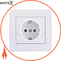 Розетка с/з - FireProof Бакелит 703-0202-122B Цвет Белый/Белый 16A 250V~