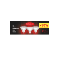 LED лампа 3W яскраве світло MR16 GU5.3 220V (3-LED-144), Maxus, 3-LED-144