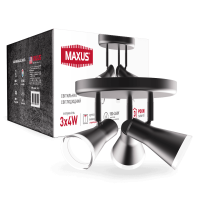 Спот світильник на 3 лампи MAXUS MSL-02R 3x4W 4100K чорний