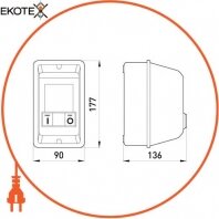 Enext i0100015 электромагнитный пускатель e.industrial.ukq.18mb.230v, 18а 230в