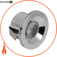 Світильник врізний коло,корпус метал d-40mm ip 20 POWER LED 3W 4200K 260Lm, колір - хром (220-240v)