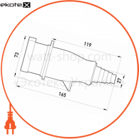 Enext 9.02029 силовая вилка переносная 3p + z, 400в, 32а, ip44