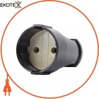 Гніздо штепсельне e.socket.001.10.black, без з/к,10А чорний