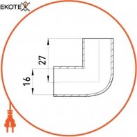 Enext s3035001 угловой соединитель e.pipe.angle.stand.16 для труб d16мм
