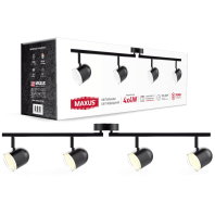 Спот світильник на 4 лампи MAXUS MSL-01C 4x4W 4100K чорний, Maxus, 4-MSL-11641-CB
