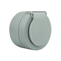 Розетка з заземленням з кришкою сіра xOne, Ovivo, 406-240000-249