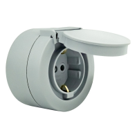 Розетка з заземленням з кришкою сіра xOne, Ovivo, 406-240000-249