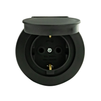 Розетка з заземленням з кришкою антрацит xOne, Ovivo, 406-250000-249