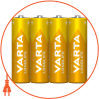 Батарейка VARTA LONGLIFE AA FOL 4 ALKALINE