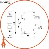 Enext p008007 выключатель нагрузки на din-рейку e.is.1.50, 1р, 50а