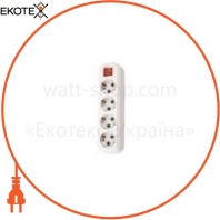 Подовжувач 4 входів 5 метра з/з з вимикачем 10А/250V 2500W ELCOR