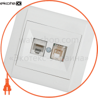 Розетка компьютерная двойная САТ 5 + TF EBPO