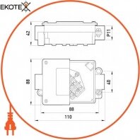 Коробка розподільна меаллическая Р11/2, IP 44, 400 B, 5*2,5, Enext, 16