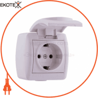 Розетка з/з з кришкою кераміка 710-0200-123 Колір Білий/Білий 250V 16A~