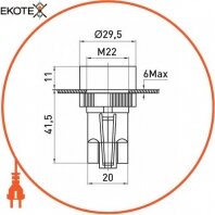 Кнопка пластикова з фіксацією e.mb.eh135 зелена 1NO+1NC, Enext, p0810128