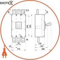 Силовий автоматичний вимикач e.industrial.ukm.1250S.1250, 3р, 1250А, Enext, i0010024