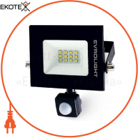 Прожектор світлодіодний EVROLIGHT 10Вт з датчиком руху EV-10D 6400К
