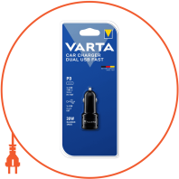 Зарядний пристрій VARTA CAR CHARGER DUAL USB FAST