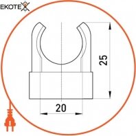 Enext s9035002 u-образная клипса e.pipe.u.clip.stand.20 для труб d20мм