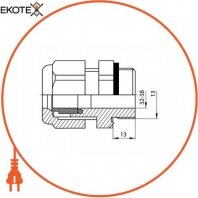 Enext s051015 кабельный ввод латунный e.met.pg.stand.42