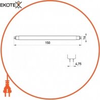 Лампа люмінесцентна e.fl.t5.g5.4.64 G5 T5 4Вт, Enext, l006013