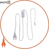 Шнур з вилкою і перемикачем e.wire. switch / plug. white, білий, 2х0,75, 1,5 М