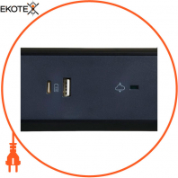 Подовжувач ПРЕМІУМ 3х2К+З розетки 16 А з USB A+C, із ПЗІП, з кабелем 1,5 м, колір Чорний, Legrand, 694512