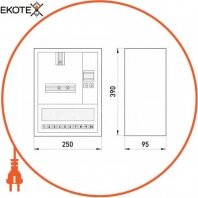 Enext s0100065 корпус e.mbox.stand.n.f1.10.z.e металлический, под 1-ф. электронный счетчик, 10 мод., навесной, с замком