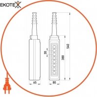 Тельферный пост e.cs.stand.xac.a.881, восьмикнопочный, Enext, s007015