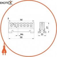 Enext s025004 шина нулевая e.bs.stand.1.7.l 7 отв. (6 + 1отв. увеличенный)