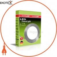 Світлодіодний EUROLAMP LED Світильник круглий точковий 6W 4000K(silver), Eurolamp, LED-DLR-6/4(silver)