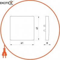 Клавіша e.lux.11011L.pn.white одинарна біла, Enext, ins0040009