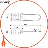 Enext p027001 анкерный изолированный зажим e.i.clamp.pro.rope.25.70, 25-70 кв.мм, на тросике