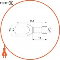 Enext s2036024 изолированный наконечник вилочный e.terminal.stand.sv.2.5.black 1.5-2.5 кв. мм, черный