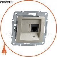 Sedna Розетка одинарна PC RJ45 cat.5e STP без рамки, титан
